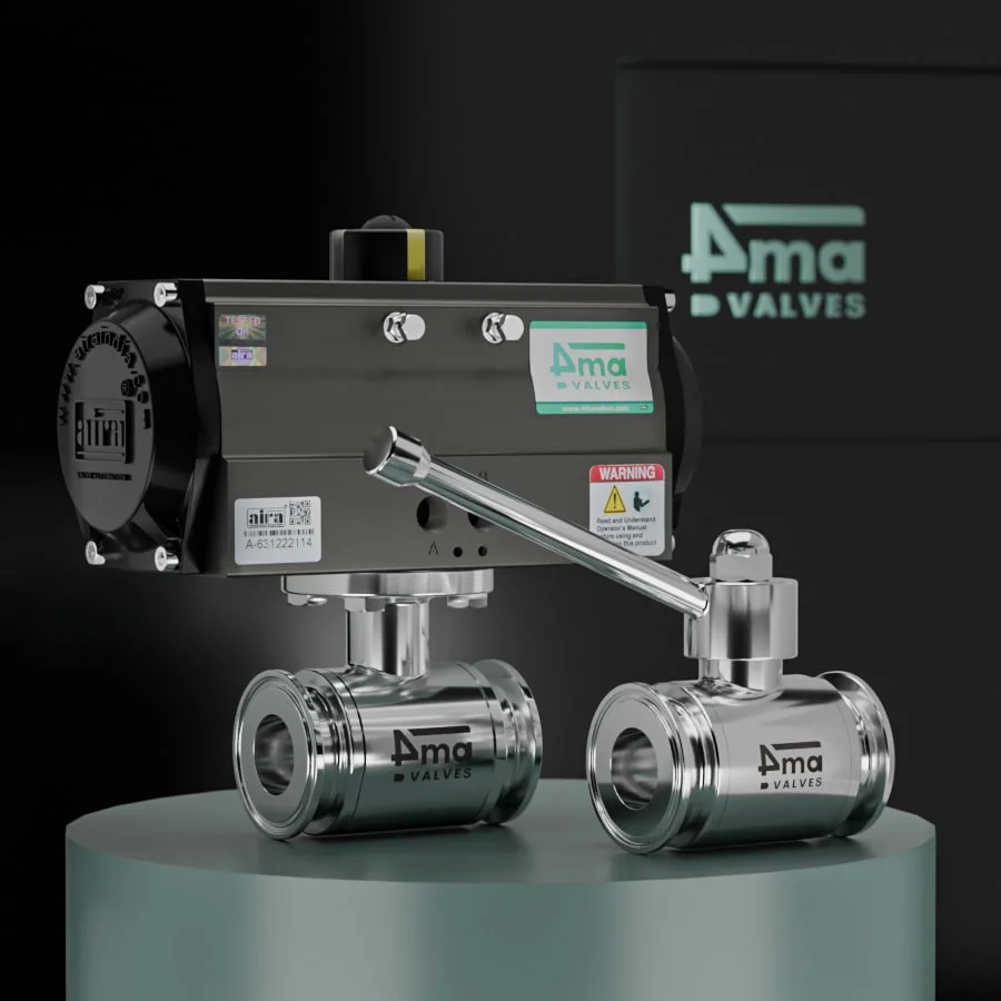 2 way Design Sanitary Ball Valve T.c. End